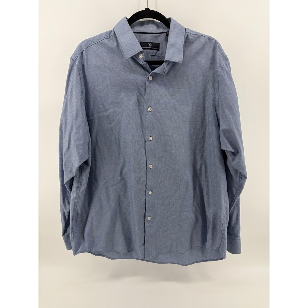 Hart Schaffner Marx, Long Sleeve Dress Shirt, Blue, Men's Size X-Large, Pre-n